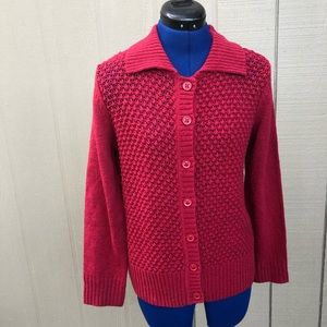 NEW  APPLESEED’S Red Wool Cable Knot Cardigan🍎🍎